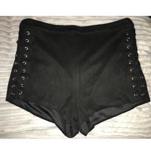 Velvet black shorts